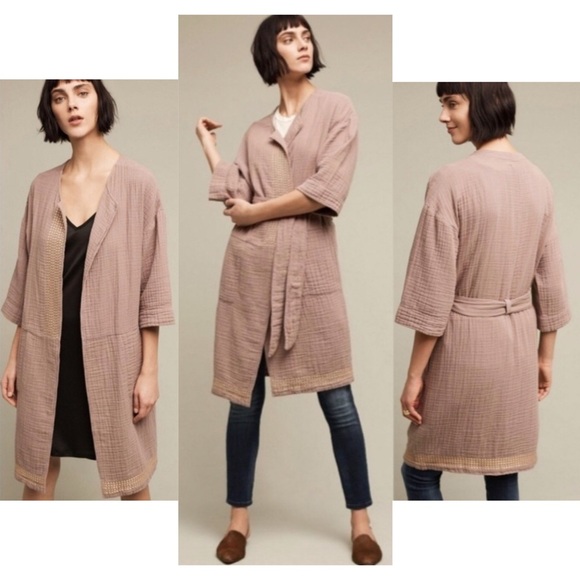 Anthro .β’ Saturday Sunday Kimono Robe Tie Waist Cardigan XS/S - Picture 3 of 12